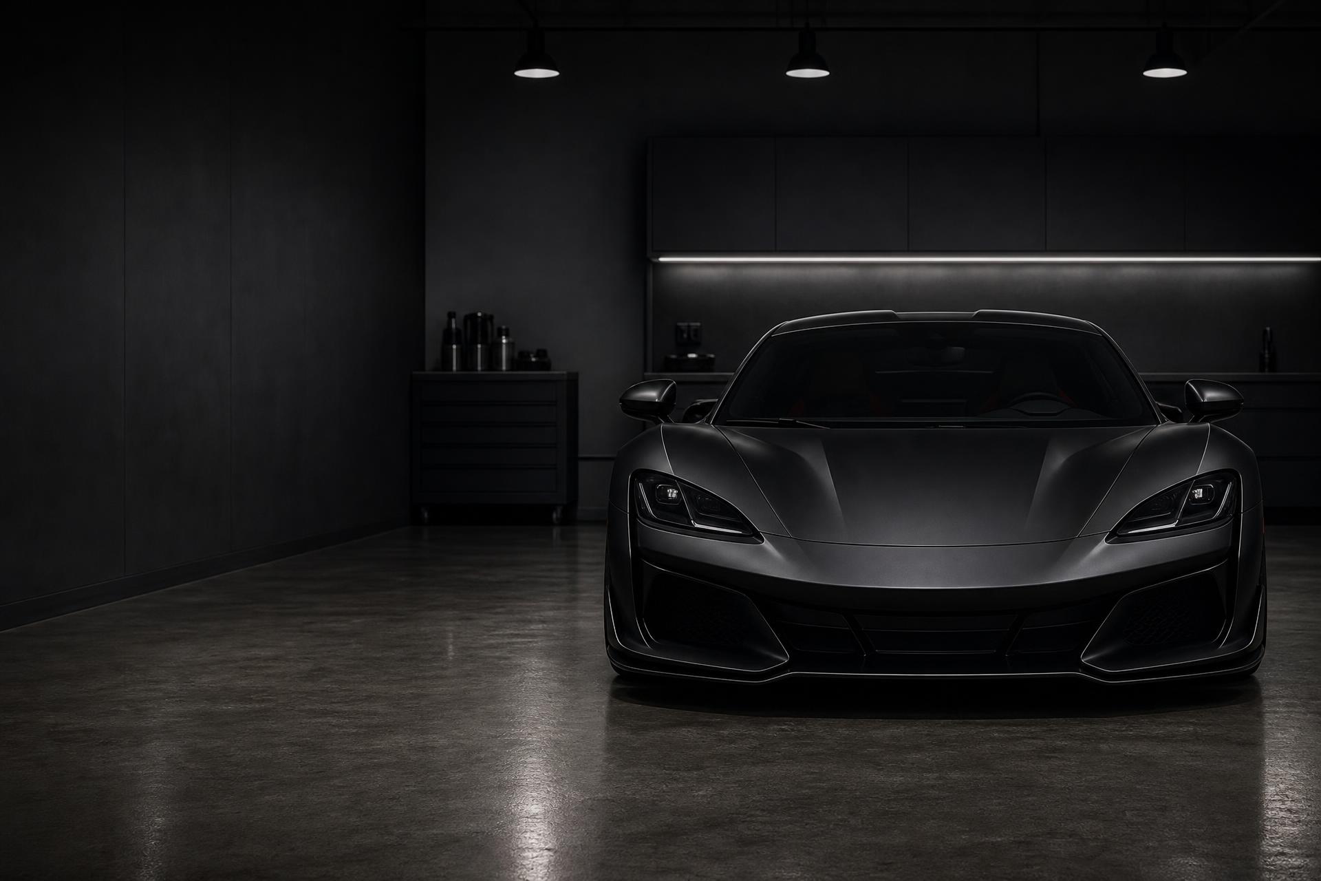 Dark luxury car finished in a KOVR detailing studio in Ljubljana